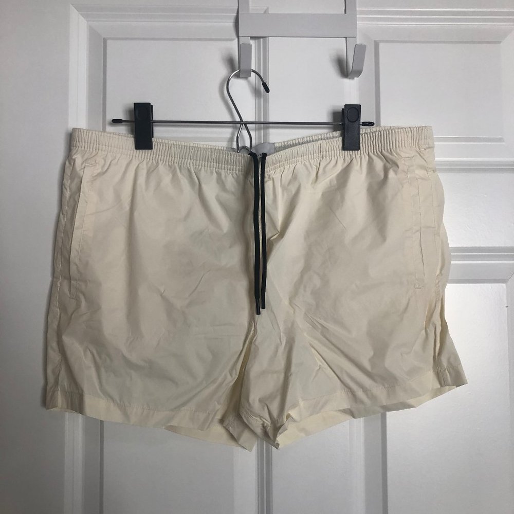 Solid & Striped Cream Bathing Suit Swim Trunks NWOT